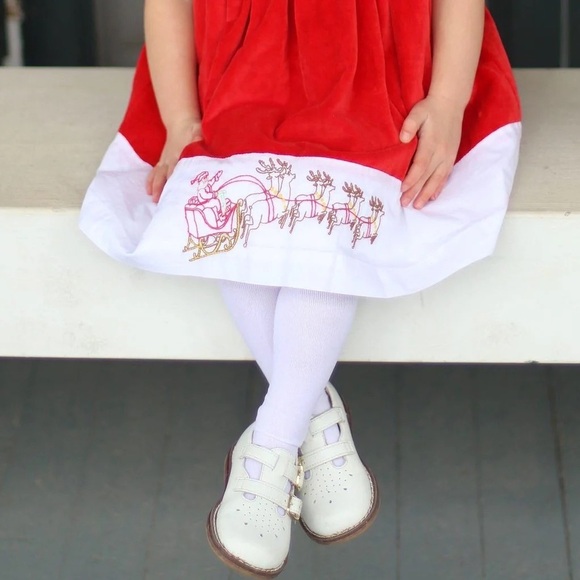 Christian Elizabeth & Co. Red Velvet Embroidered Christmas Dress 3 Months - Picture 3 of 6